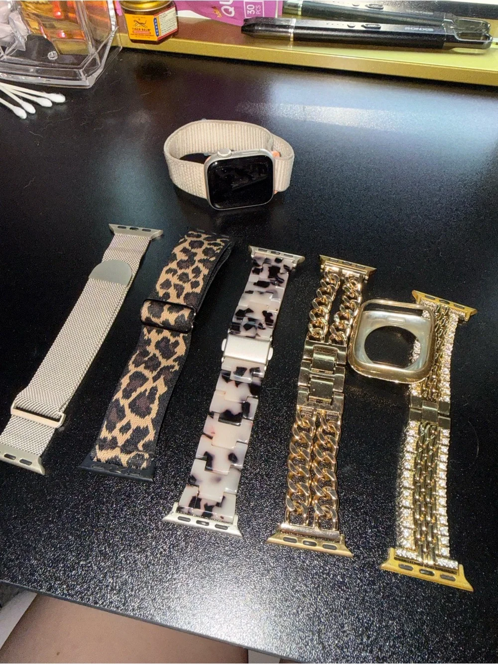 Apple Smartwatch with Beige Fabric Band